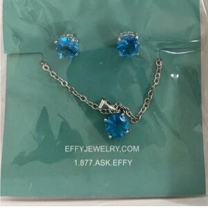 Effy Blue and Silver Earring Set